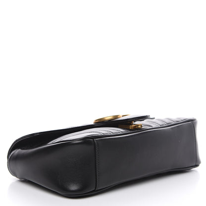 Gucci Calfskin Matelasse Small GG Marmont Shoulder Bag Black 3 of 9