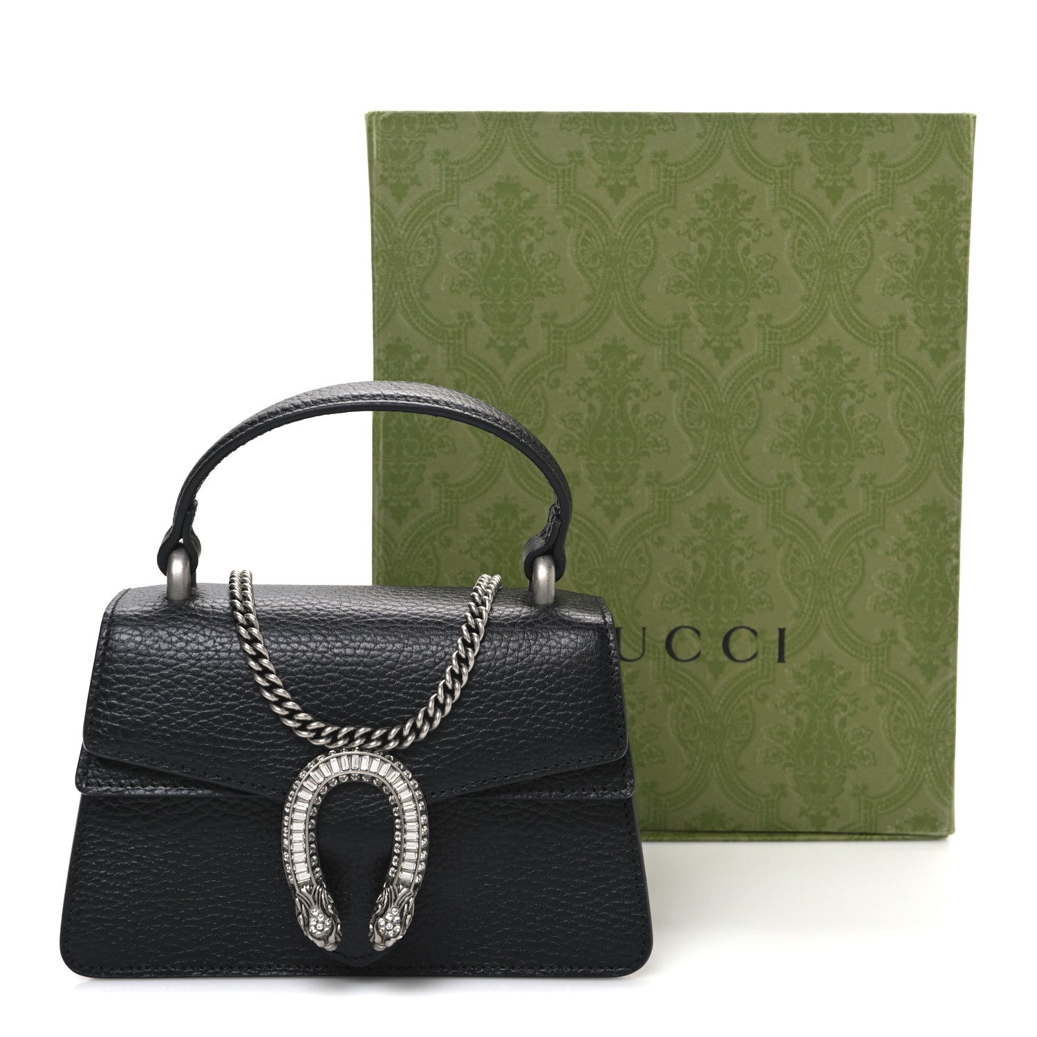 Gucci Dollar Calfskin Crystal Mini Dionysus Top Handle Bag Black Crystal 11 of 11