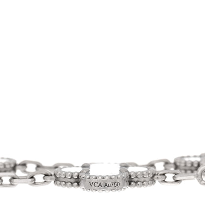 Van Cleef & Arpels 18K White Gold Chalcedony 5 Motifs Vintage Alhambra Bracelet 3 of 4