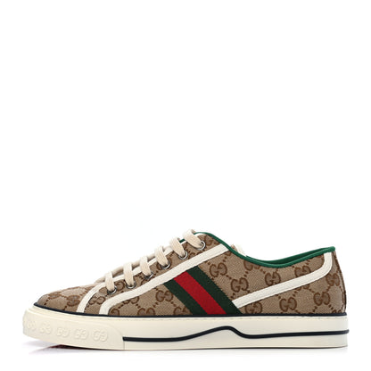Gucci GG Monogram Web Womens 1977 Tennis Sneakers 40.5 Beige Ebony Mystic White 1 of 6
