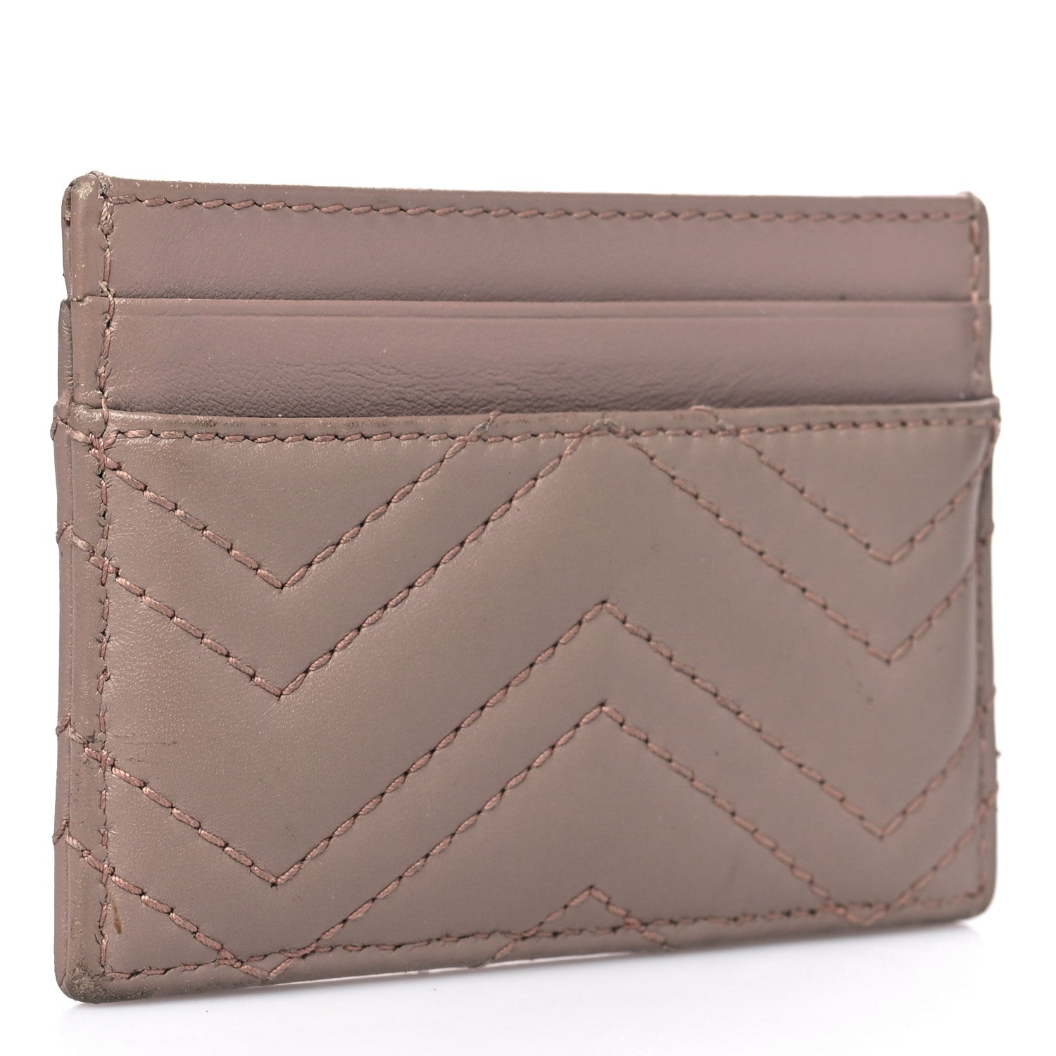 Gucci Calfskin Matelasse GG Marmont Card Holder Porcelain Rose 3 of 9