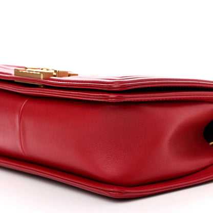 Chanel Calfskin Medium Boy Logo Top Handle Flap Red 10 of 15