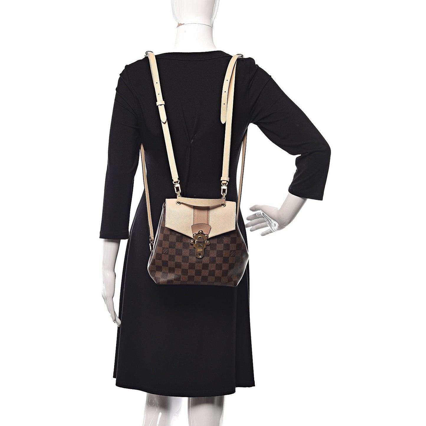 Damier Ebene Clapton Backpack Creme