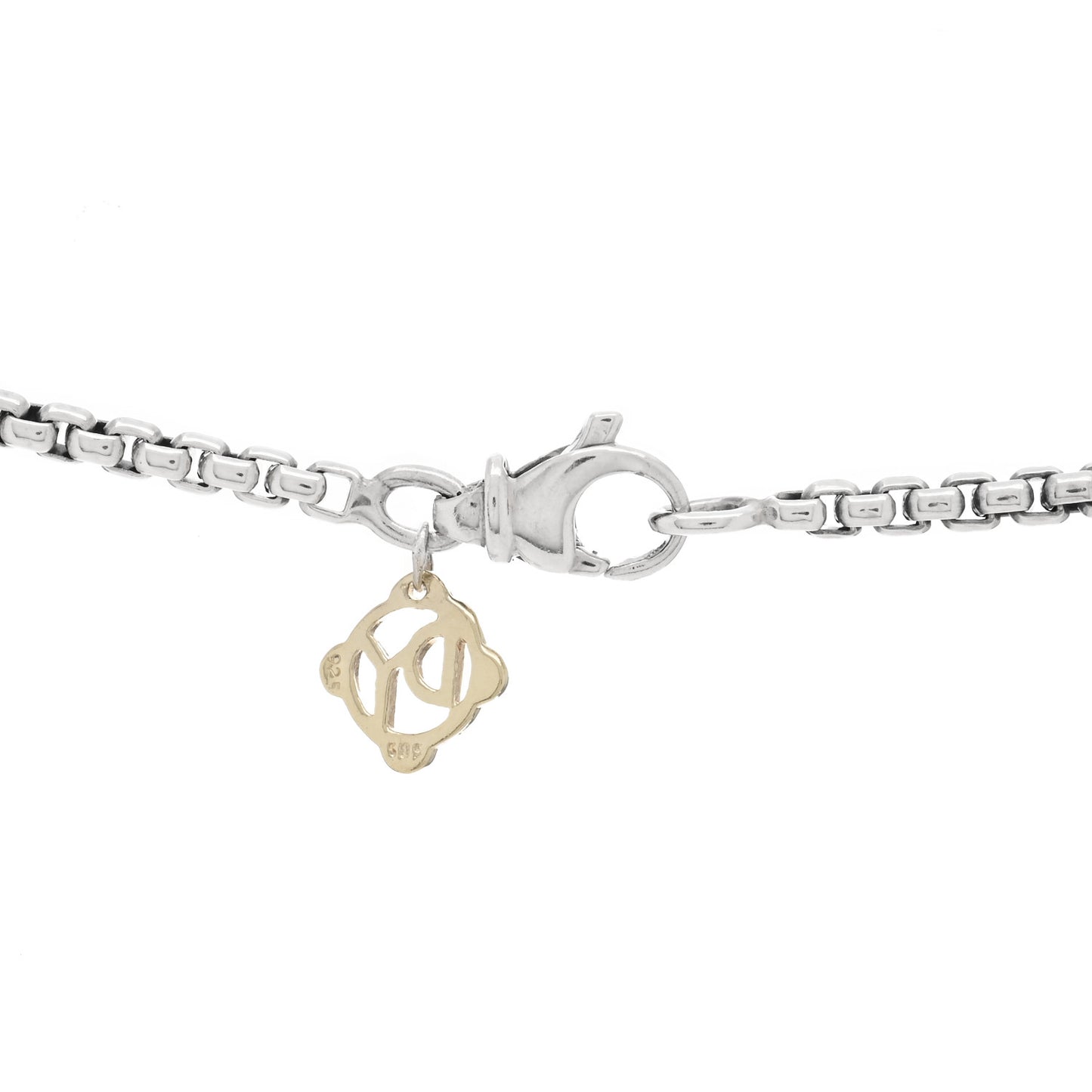 Sterling Silver 14K Yellow Gold 2.7mm Box Chain Necklace 16"