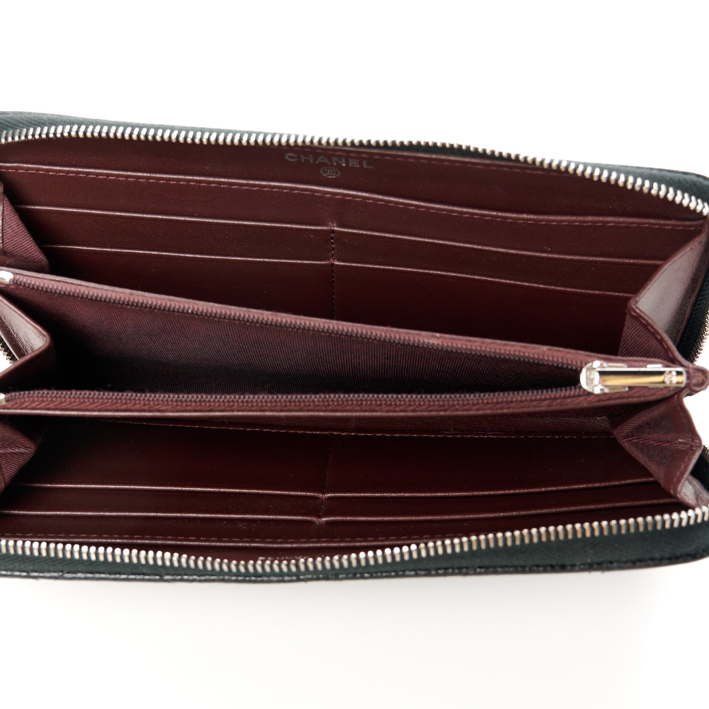 Caviar Quilted Large Gusset Zip Around Wallet Black