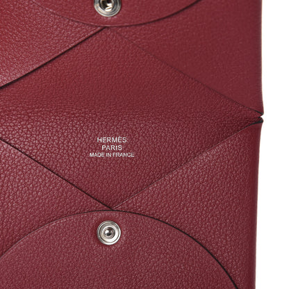 Hermes Evercolor Calvi Card Case Rouge Grenat 6 of 7