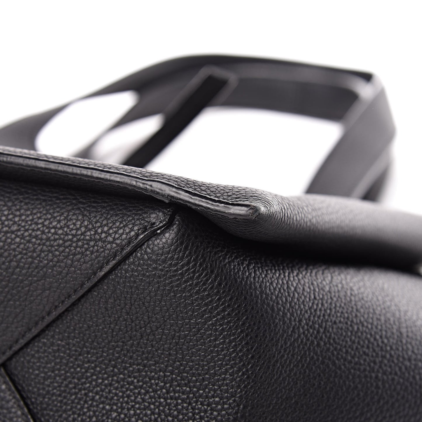 Baby Grained Calfskin Small Tri-Fold Bag Black