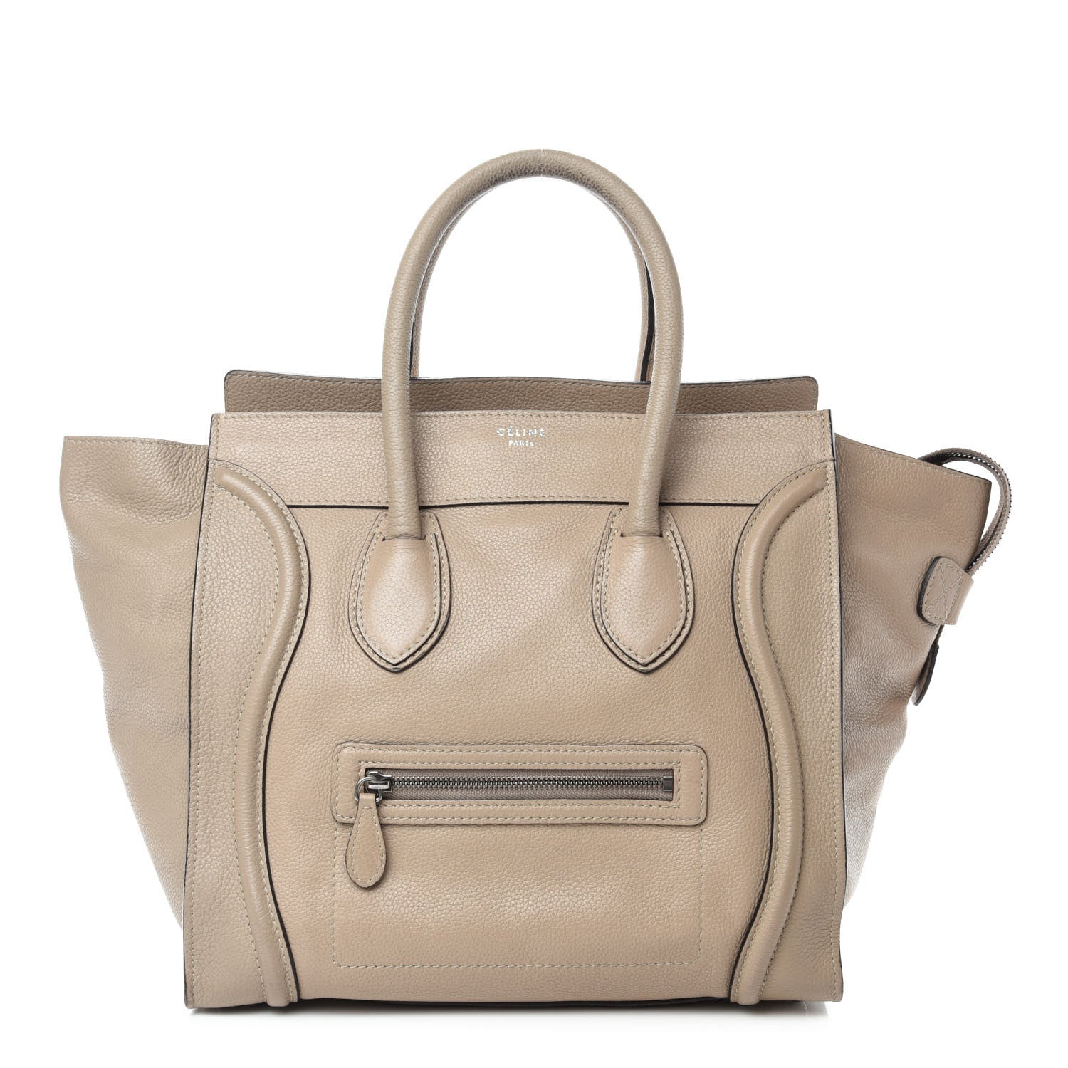 Celine Drummed Calfskin Mini Luggage Dune 1 of 19