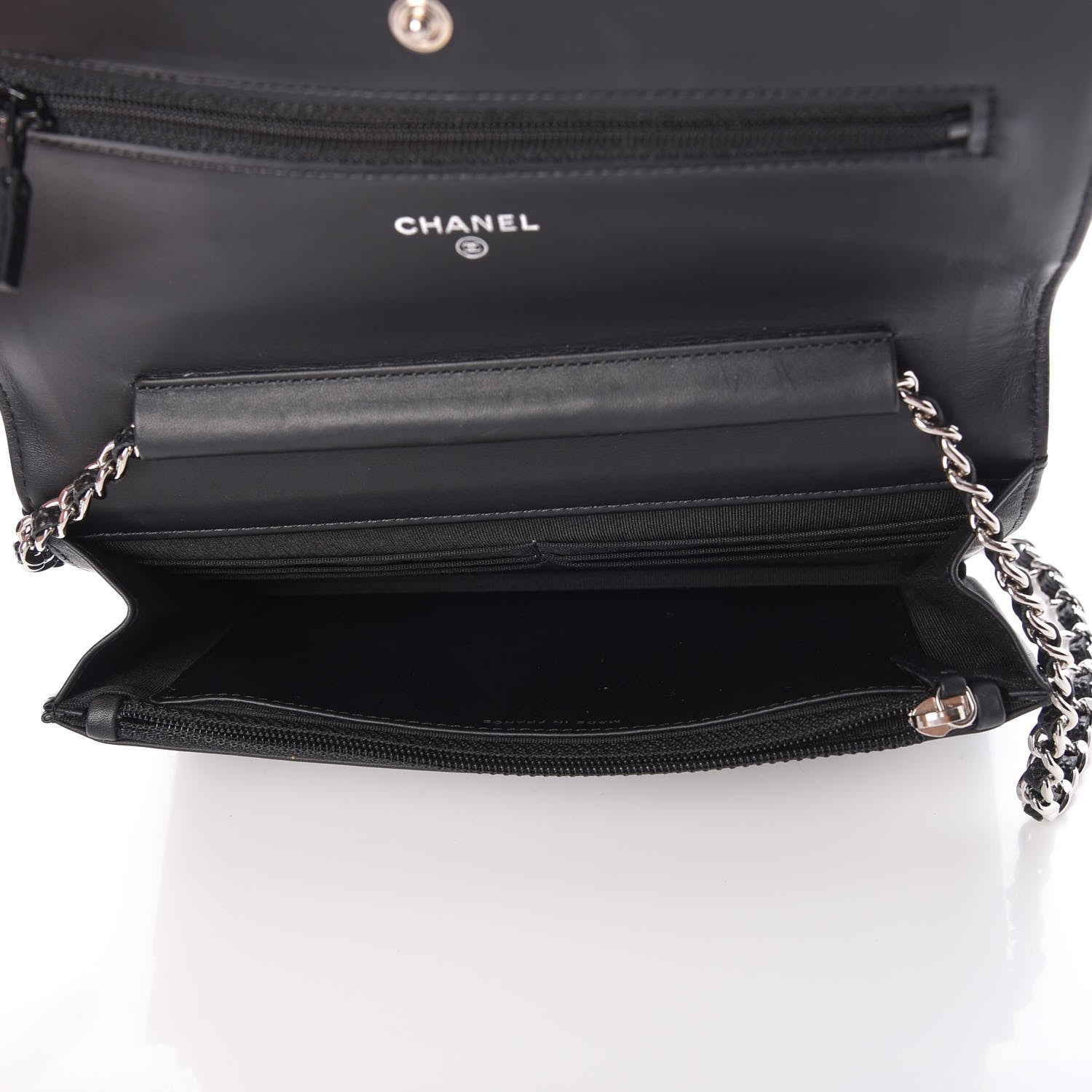 Chanel Caviar Timeless CC Wallet On Chain WOC Black 5 of 9