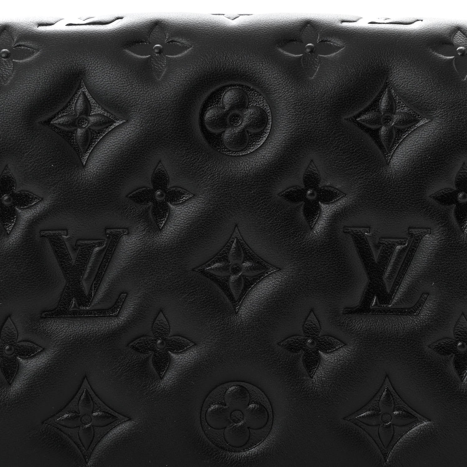 Louis Vuitton Lambskin Embossed Monogram Pochette Coussin Black 7 of 12