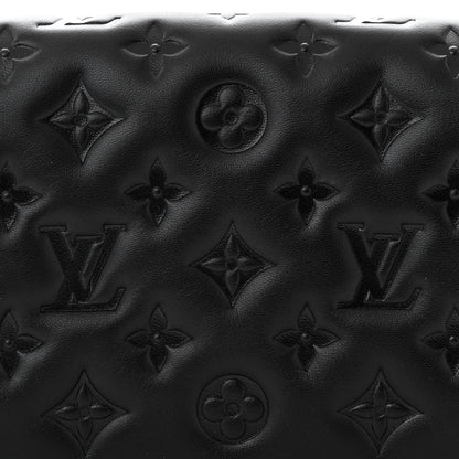 Louis Vuitton Lambskin Embossed Monogram Pochette Coussin Black 7 of 12