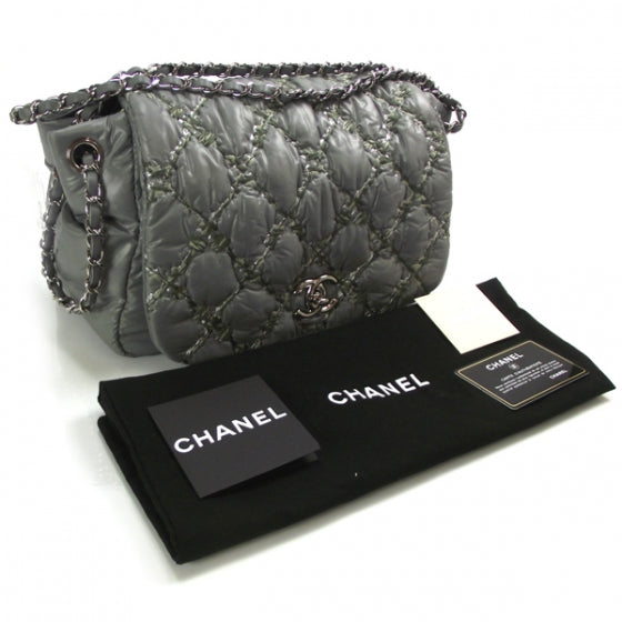 Nylon Quilted Tweed on Stitch Flap Gray