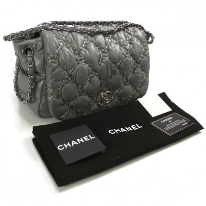 Chanel Nylon Quilted Tweed on Stitch Flap Gray 4 of 11