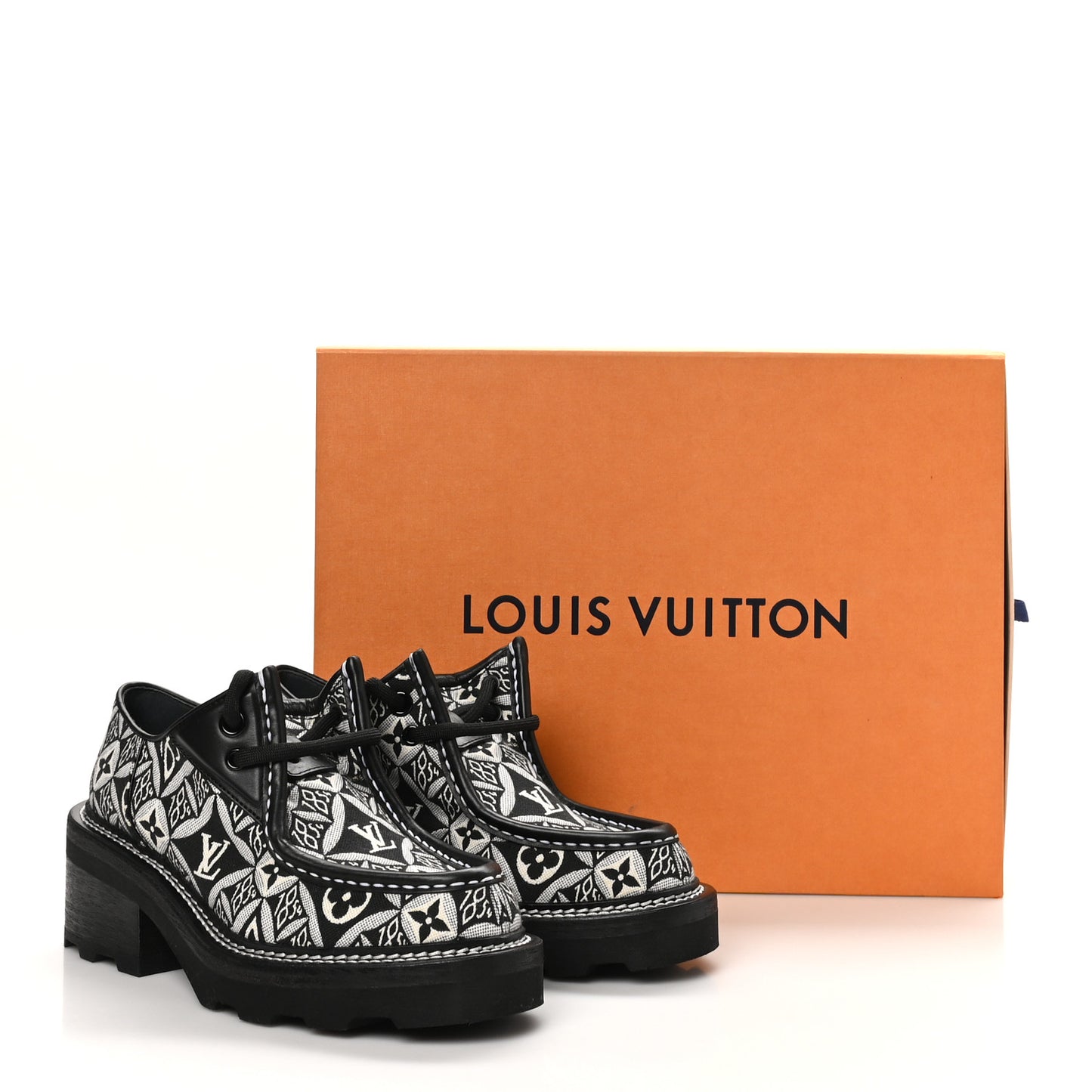 Jacquard Calfskin Since 1854 Beaubourg Platform Derby 37 Gray