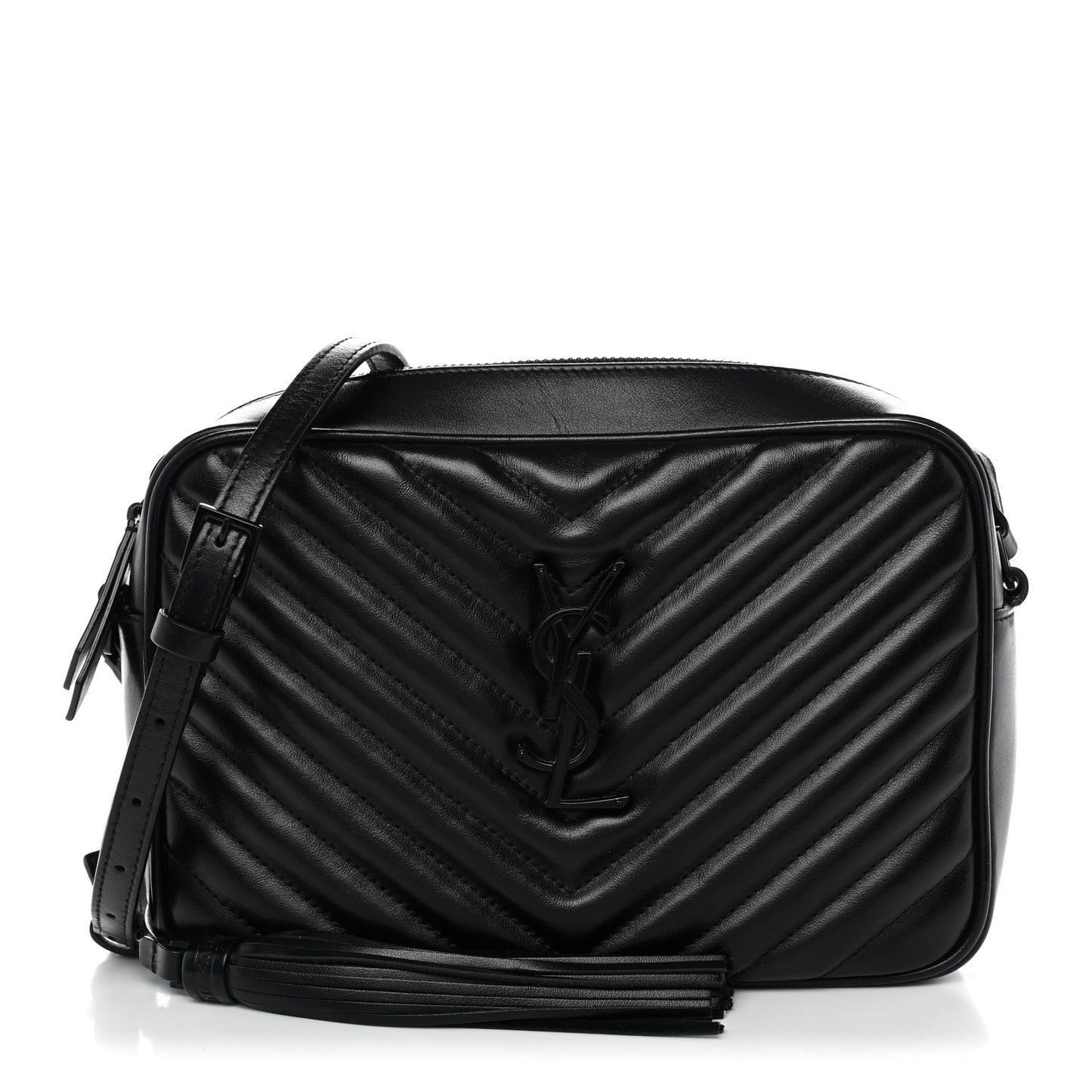 Calfskin Matelasse Monogram Monochrome Lou Camera Bag Black