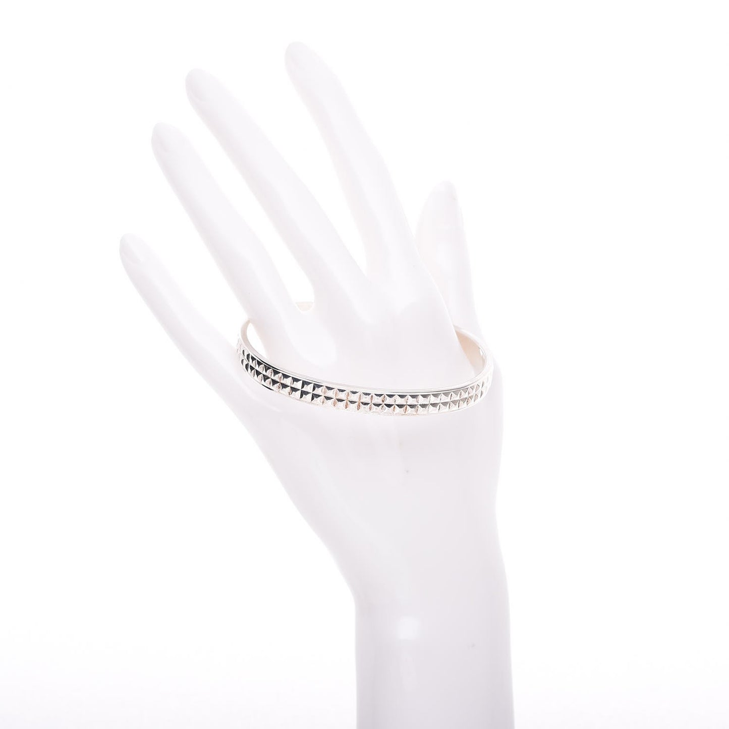 Sterling Silver Diamond Point 2-Row Cuff Bracelet