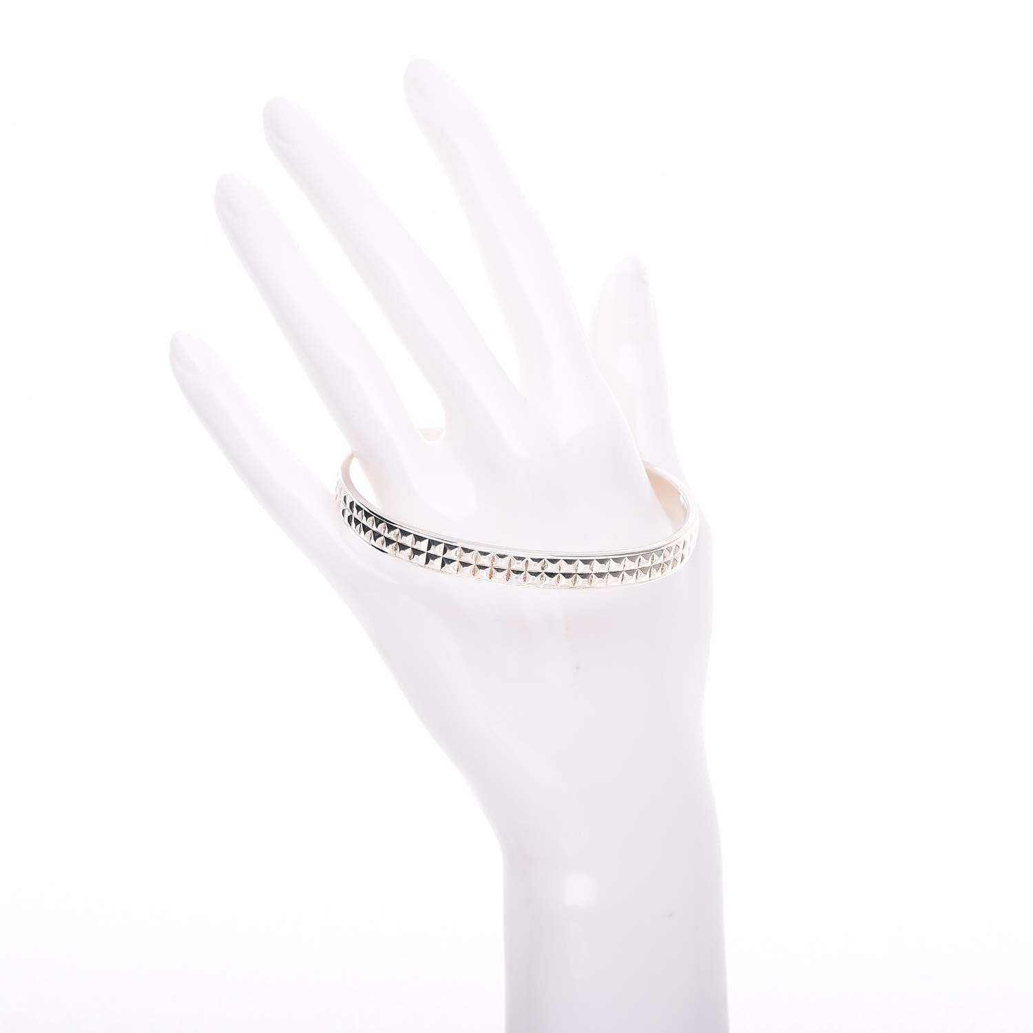 Tiffany Sterling Silver Diamond Point 2-Row Cuff Bracelet 2 of 4