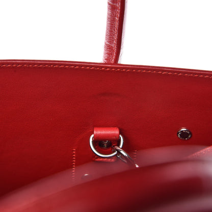 Saint Laurent Calfskin Crocodile Embossed Small Sac De Jour Eros Red 9 of 13