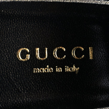 Gucci Glitter Fabric Webby Crossover High Heel Slide Sandals 37 Argento 7 of 9