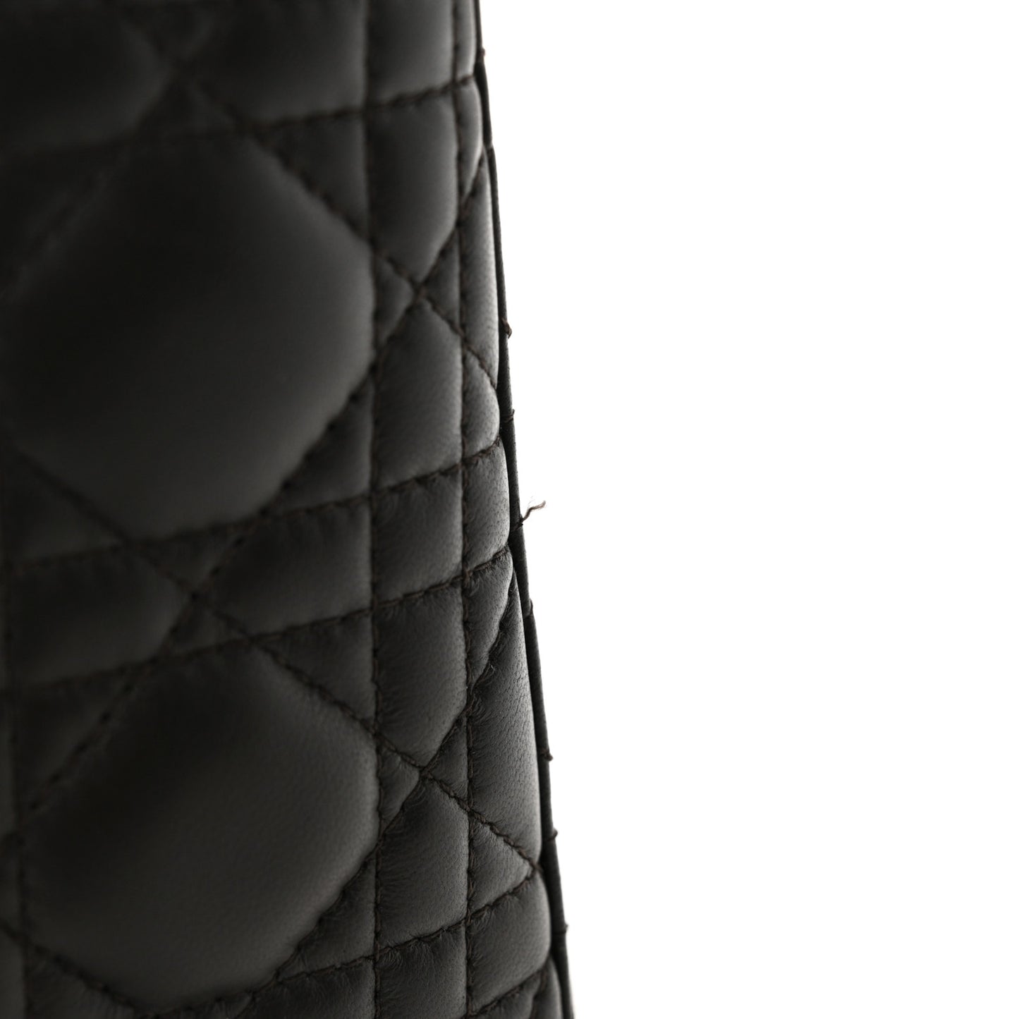 Lambskin Cannage Small Lucky Badges My Lady Dior Dark Grey