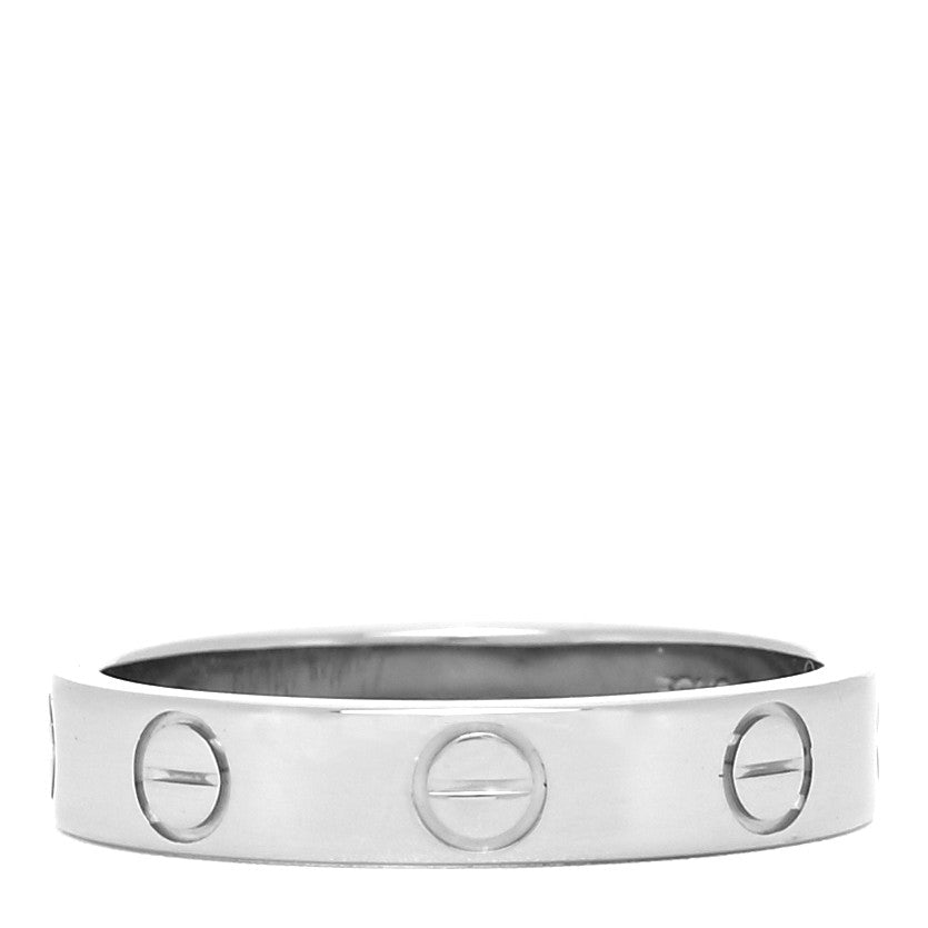 18K White Gold 3.5mm LOVE Wedding Band Ring 49 5