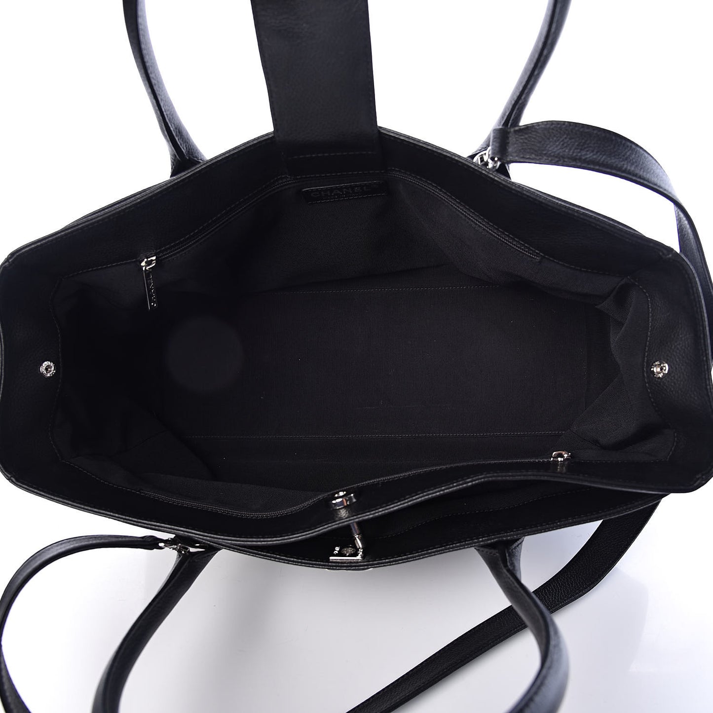 Calfskin Cerf Executive Shopper Tote Black