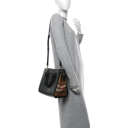 Burberry Calfskin Mega Check Small Banwell Tote Black 2 of 10