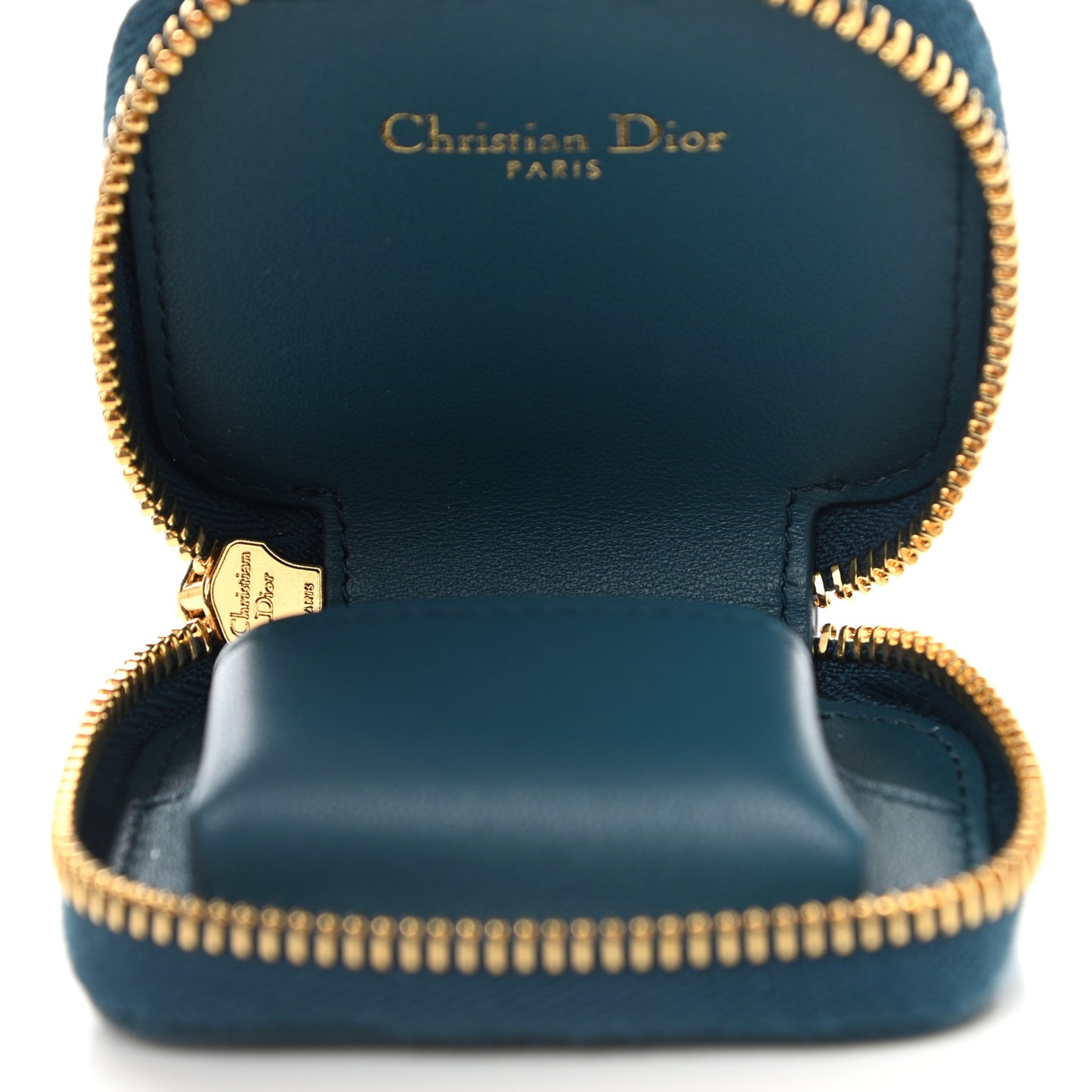 Grained Calfskin 30 Montaigne Airpods Case Deep Ocean