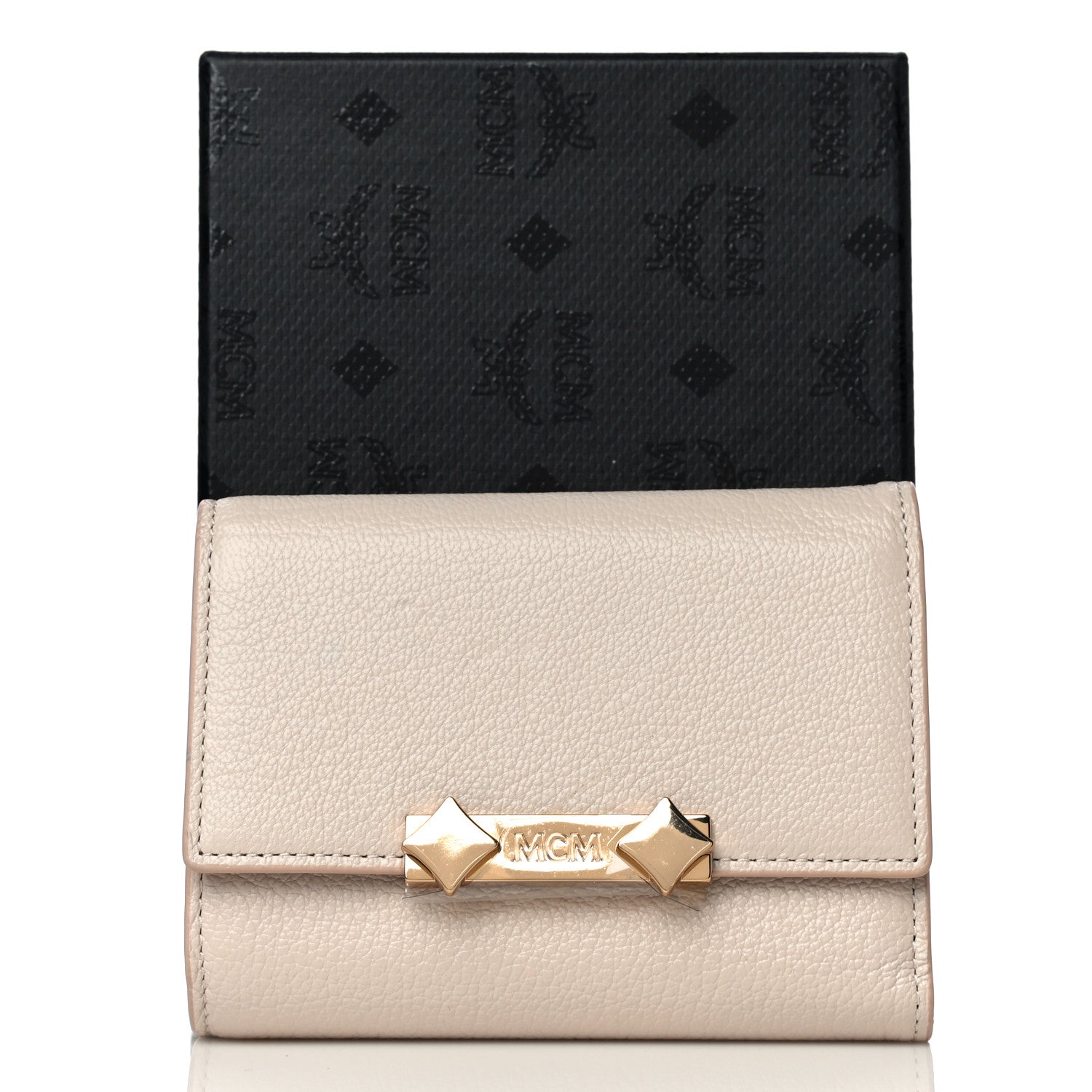 MCM Goatskin Milano Tri-Fold Wallet Beige 11 of 11