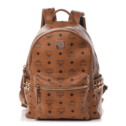 MCM Visetos Small Side Stud Stark Backpack Cognac 1 of 14