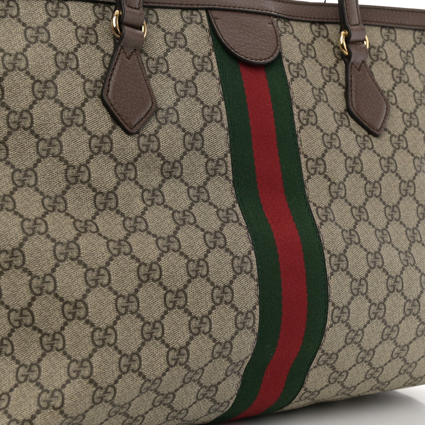 GG Supreme Monogram Medium Ophidia Shopping Tote Brown
