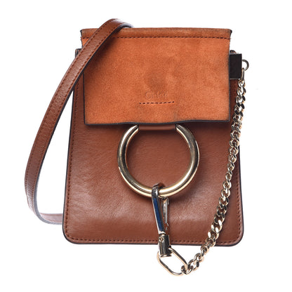 Chloe Suede Calfskin Mini Faye Bracelet Bag Tobacco 1 of 13