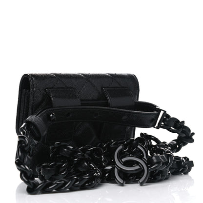 Chanel Caviar Quilted My Everything Belt Flap Card Holder Black 2 of 5