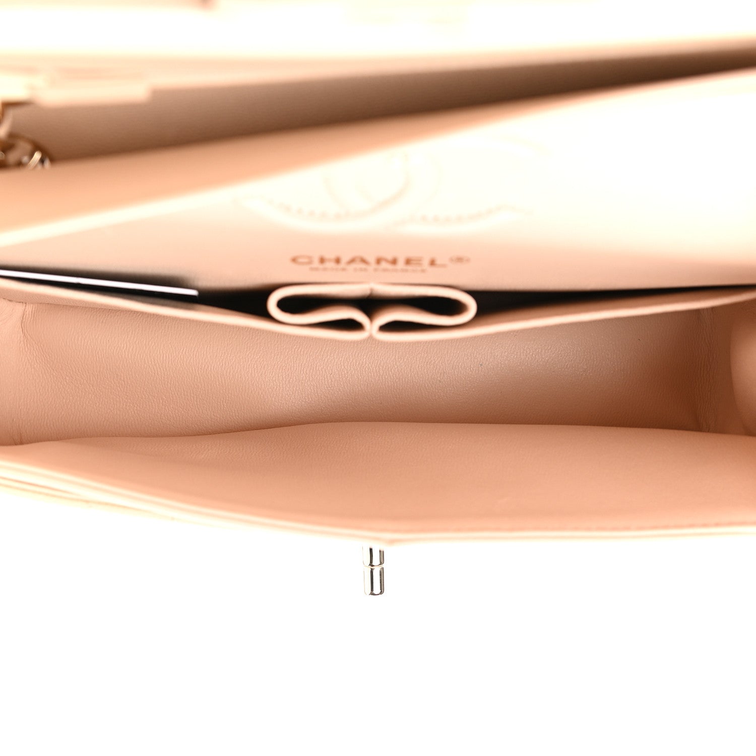 Chanel Caviar Chevron Quilted Small Double Flap Beige 5 of 9