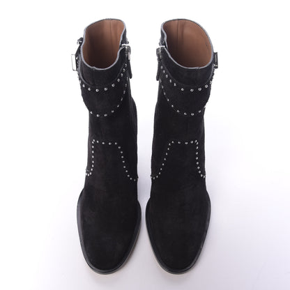 Givenchy Suede Calfskin Elegant Studded Ankle Boots 37 Black 5 of 10