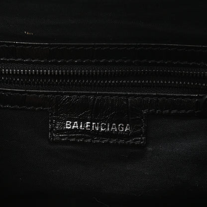 Balenciaga Extra Supple Calfskin Crocodile Embossed Monochrome Small Le Cagole Shoulder Bag Black 7 of 11