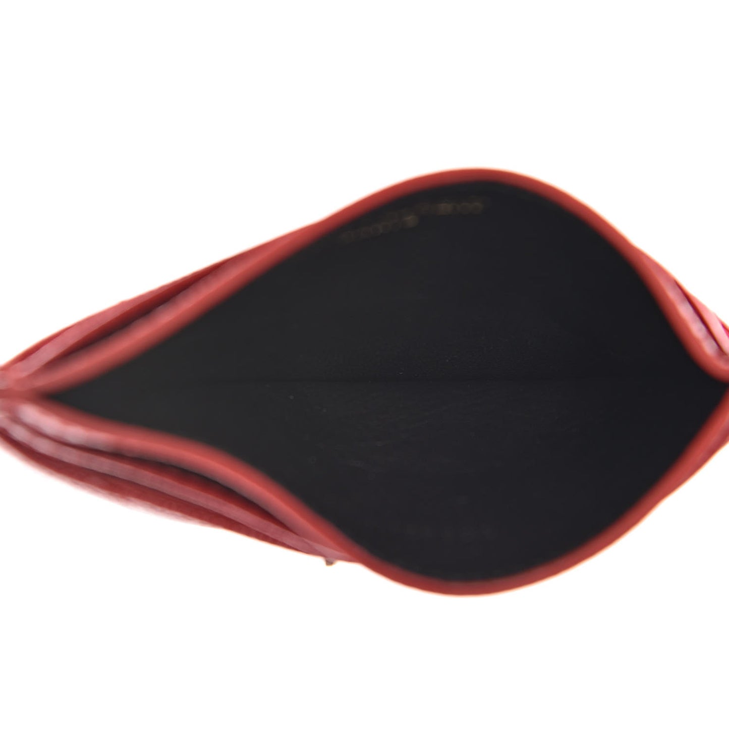 Grain De Poudre Matelasse Chevron Monogram Credit Card Case New Red