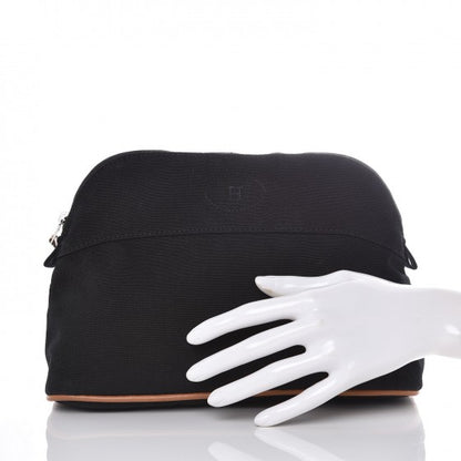 Hermes Cotton Canvas Bolide Travel Cosmetic Pouch Black 2 of 7