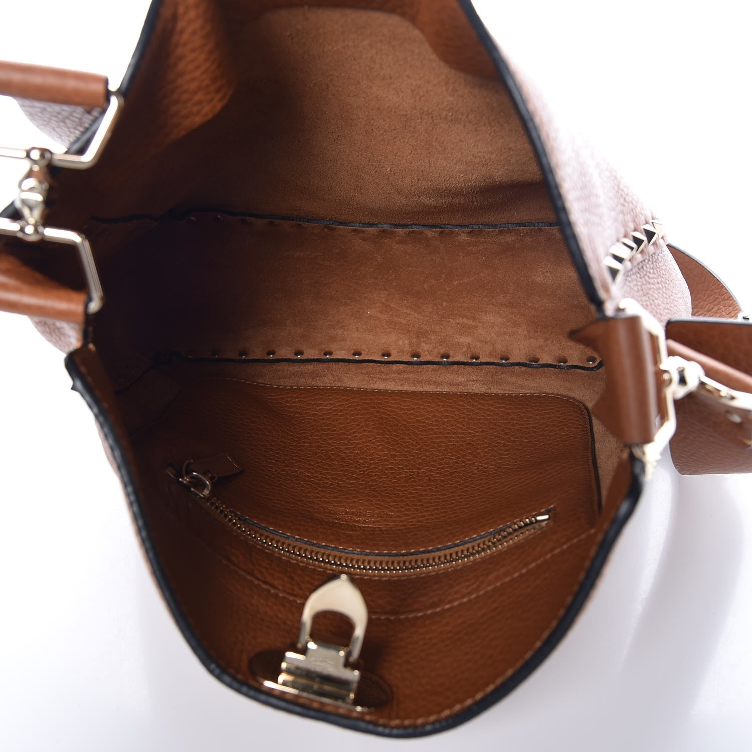 Valentino Garavani Pebbled Calfskin Small Rockstud Flip-Lock Messenger Bag Light Cuir 5 of 6