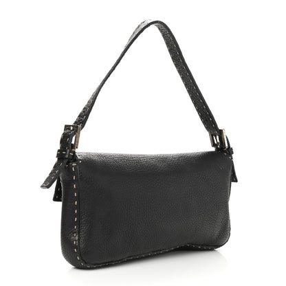 Fendi Calfskin Romano Selleria Baguette Black 1 of 13