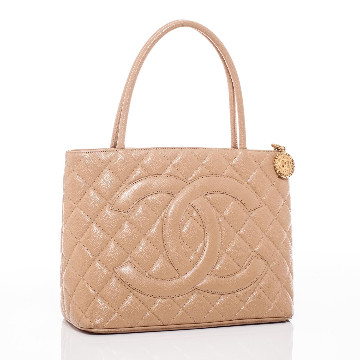 Chanel Caviar Medallion CC Tote Dark Beige 9 of 16
