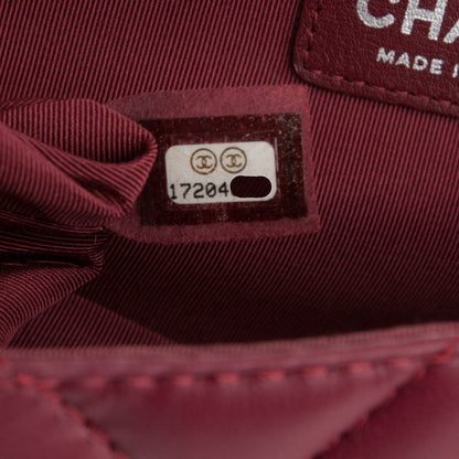 Chanel Lambskin Surpique Chevron Medium Single Flap Dark Red 6 of 6