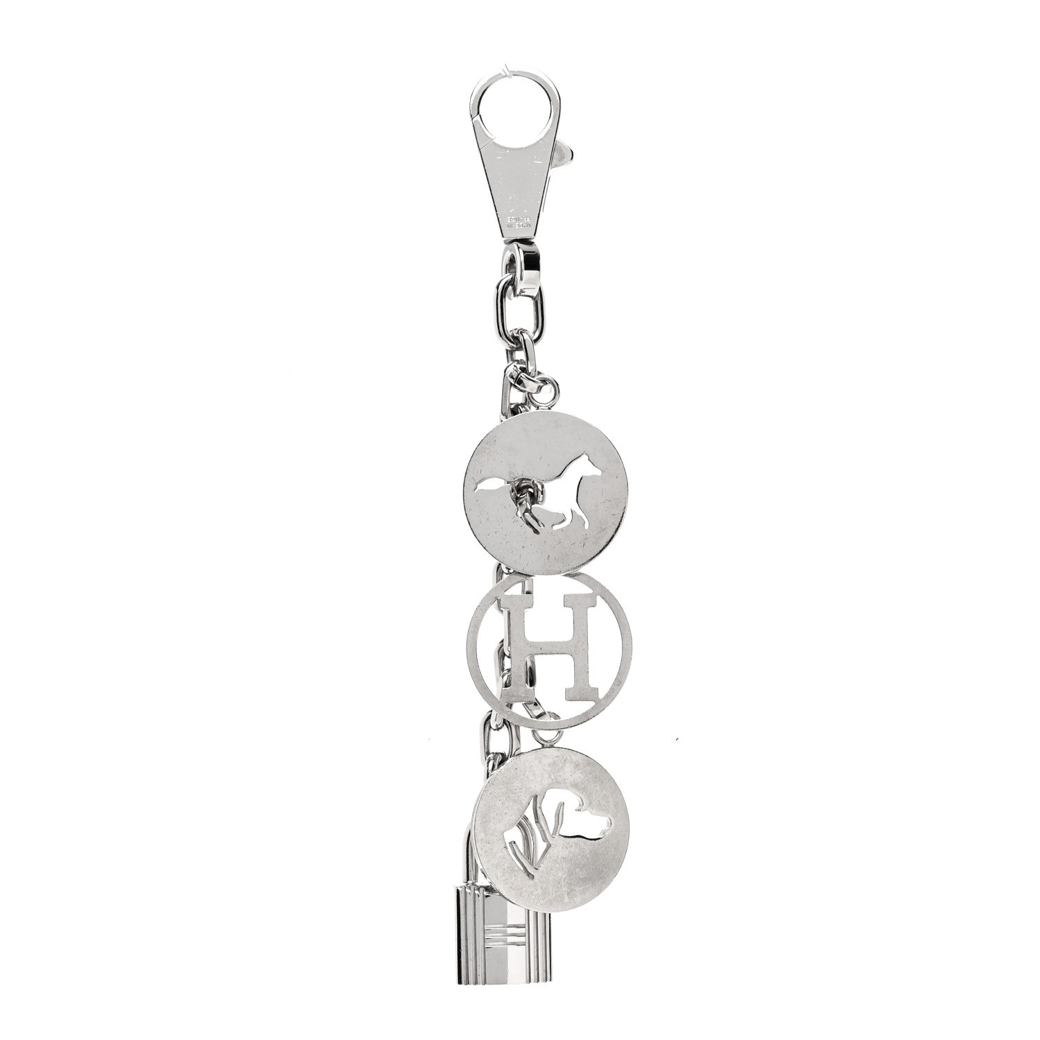 Hermes Palladium Breloque Bag Charm Silver 1 of 3