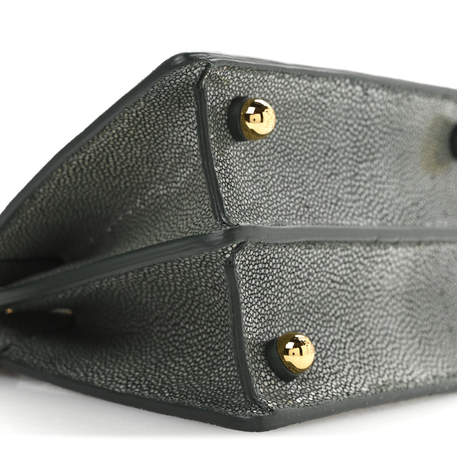 Fendi Stingray Shiny Nappa Petite Peekaboo I SEE U Satchel Verde Inglese 10 of 12