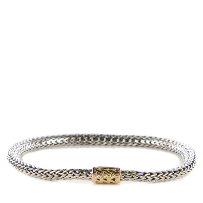 John Hardy Sterling Silver 18K Yellow Gold Small Classic Chain Clasp Bracelet M 1 of 6