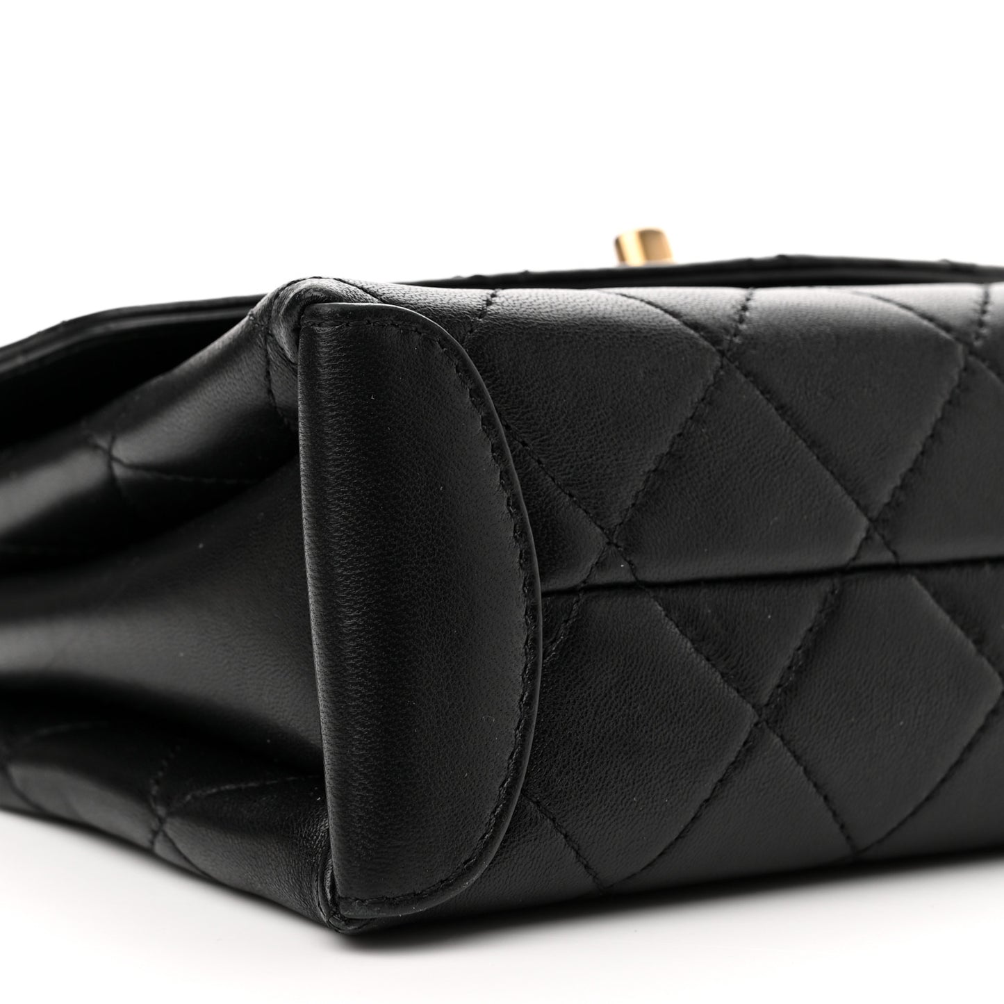 Lambskin Quilted Mini Trendy Spirit Top Handle Flap Black