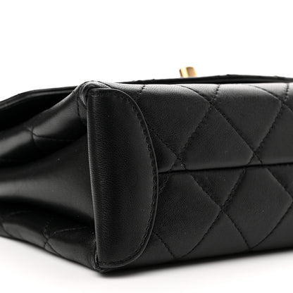 Chanel Lambskin Quilted Mini Trendy Spirit Top Handle Flap Black 9 of 11