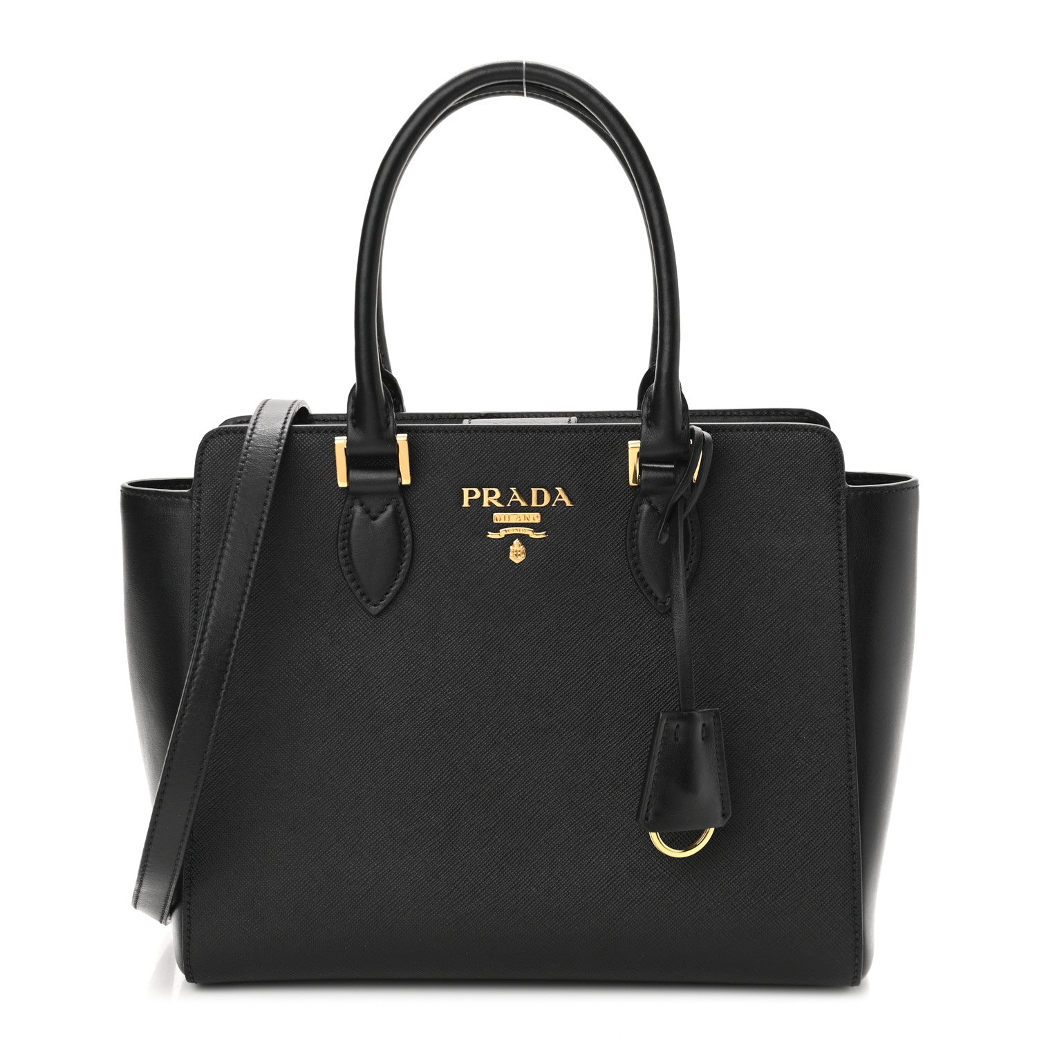 Prada Saffiano Soft Calfskin Small Zippered Tote Black 1 of 11