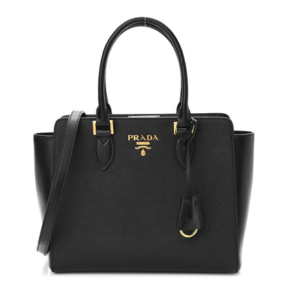 Prada Saffiano Soft Calfskin Small Zippered Tote Black 1 of 11