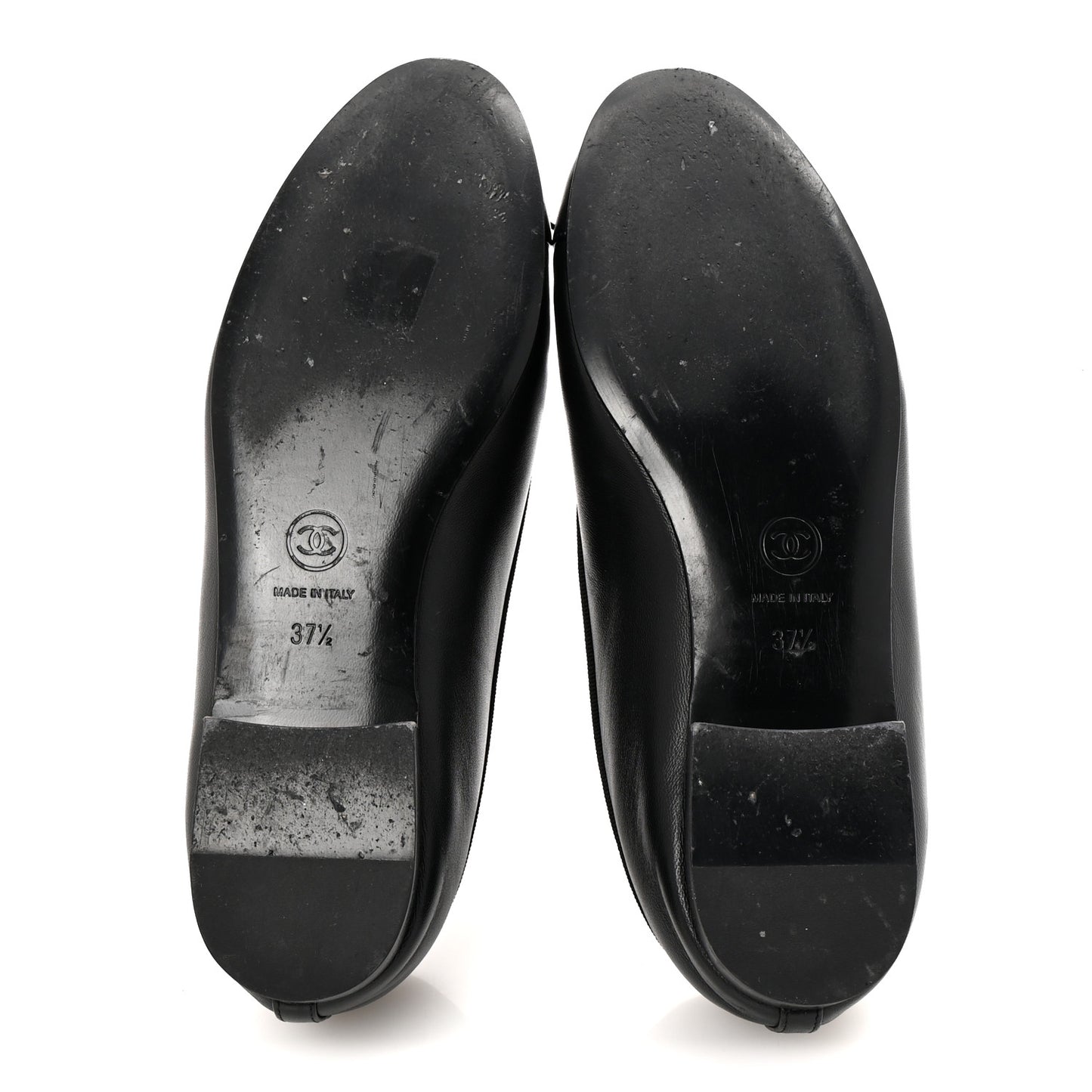 Lambskin Cap Toe Ballerina Flats 37.5 Black
